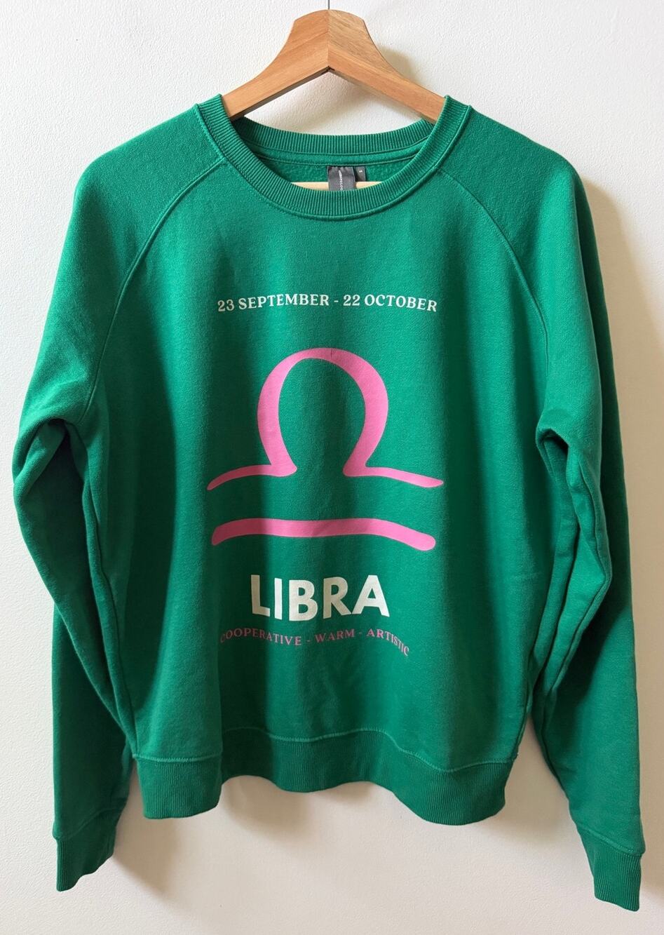 Anthropologie green Libra zodiac sweatshirt women's size S
